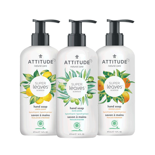 ATTITUDE Bundle of 3 Super leaves™ liquid hand soap - Lemon leaves, Olive leaves, Orange leaves 89090_en?_main?