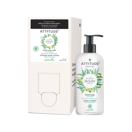 ATTITUDE Liquid Hand Soap + Bulk To Go Eco-Packaging 2L Bundle - Olive leaves_en?_main?