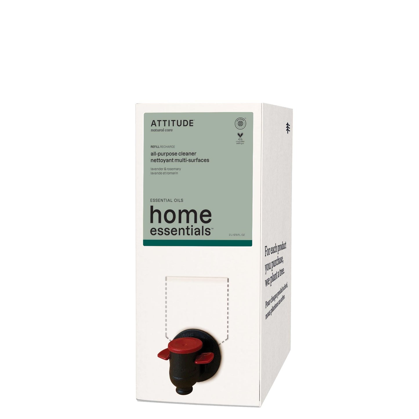 ATTITUDE Home Essentials Essential oils All-Purpose Cleaner 87187-btob_en?_main? Lavender & Rosemary Eco-Refill 67.6 FL. OZ.