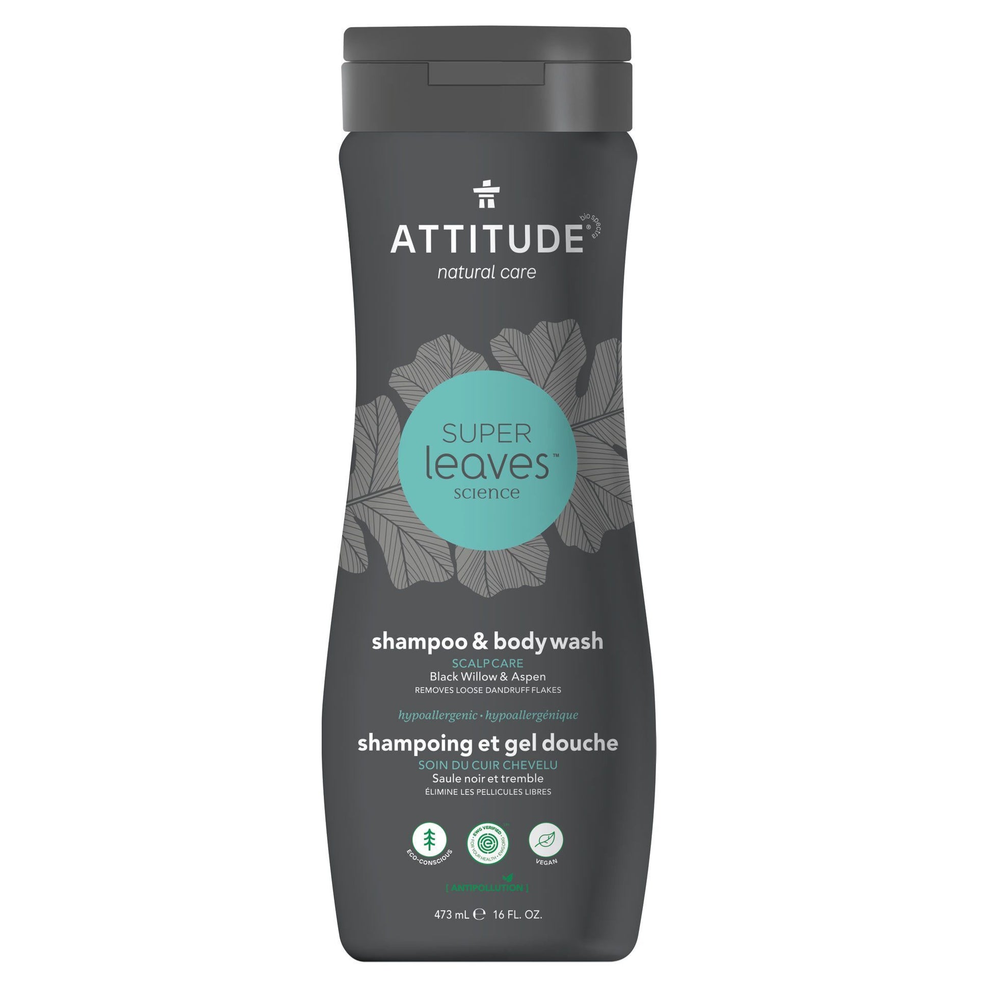 ATTITUDE Super Leaves 2-In-1 Shampoo and Body Wash Scalp Care  Removes loose dandruff flakes 11005_en?_main?