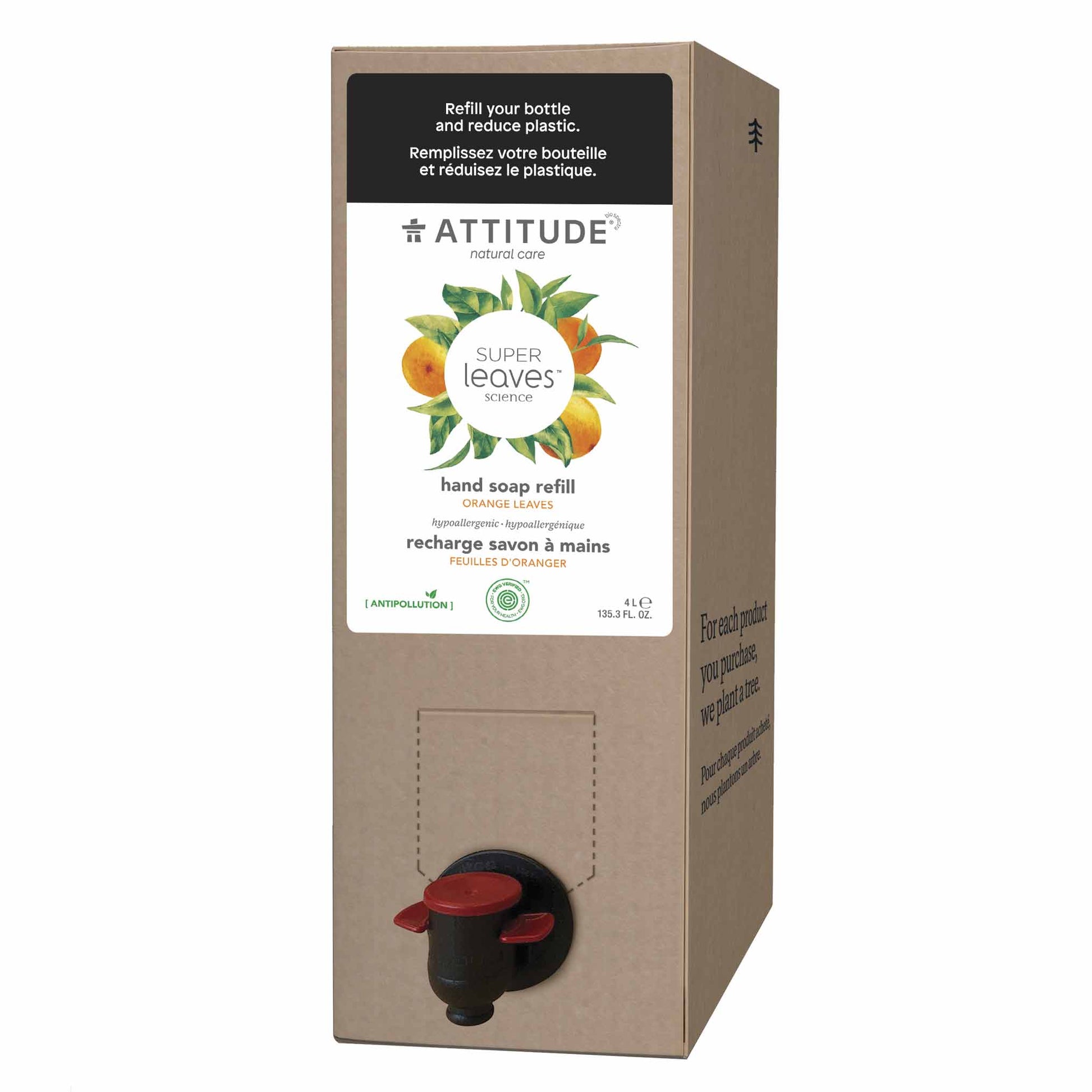 ATTITUDE Eco-Refill liquid hand soap Super leaves™ - Orange leaves_en?_main? Orange leaves Eco-Refill 135.3 FL. OZ.