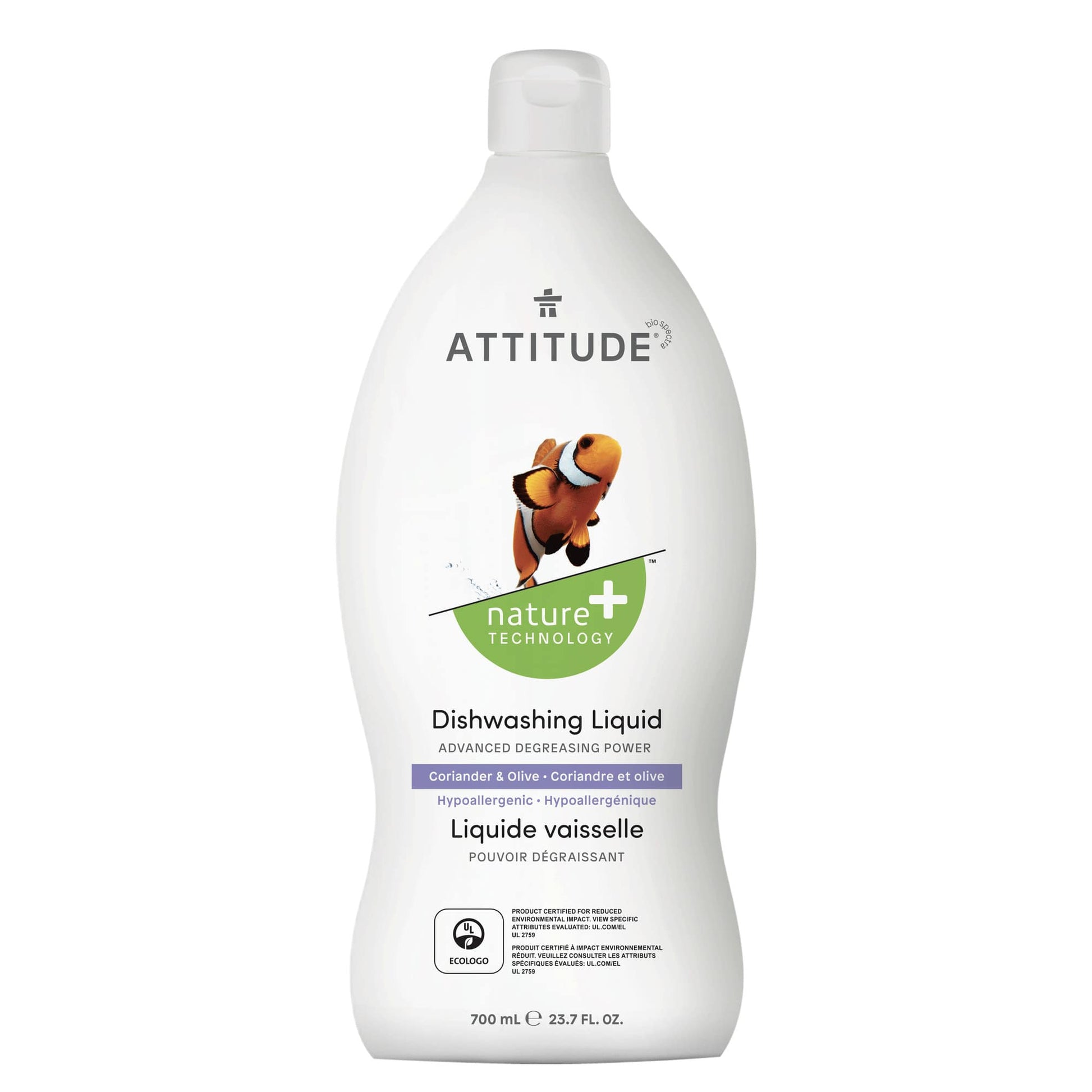 ATTITUDE Nature+ dishwashing liquid coriander olive hypoallergenic 13175_en?_main? Coriander and Olive / Bottle 23.7 FL. OZ.