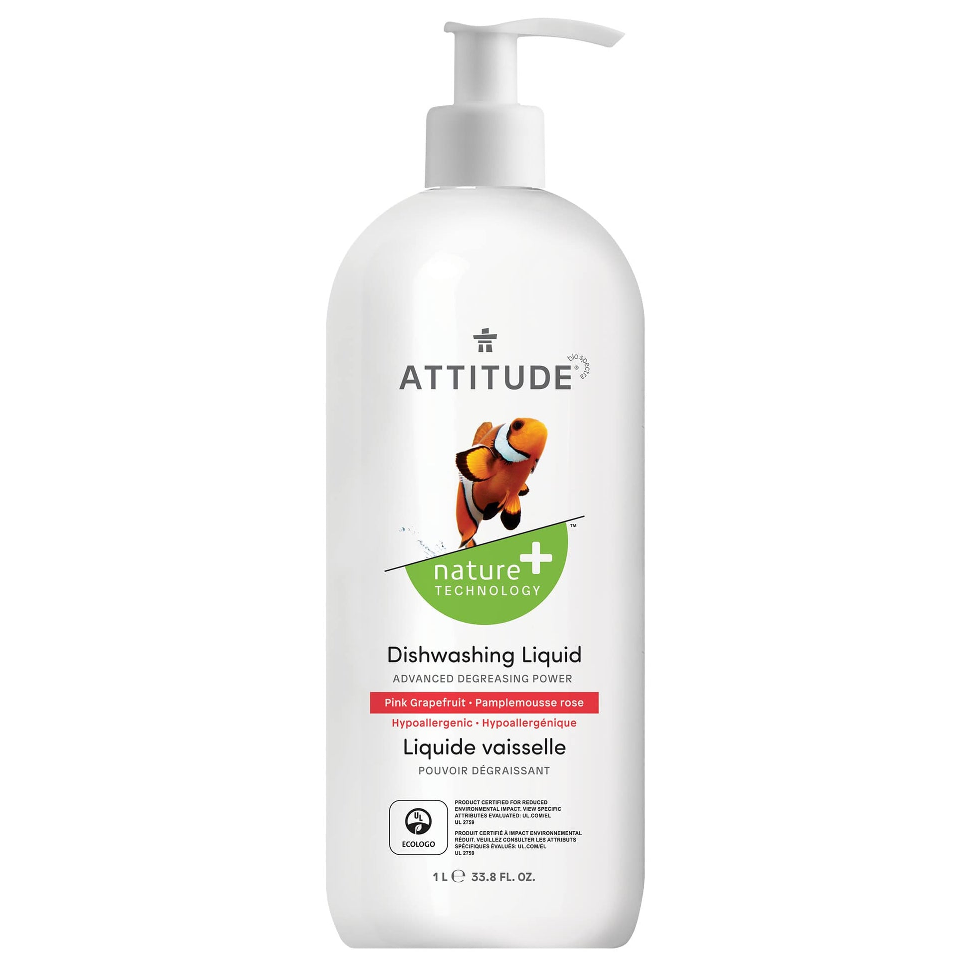 ATTITUDE Nature+ dishwashing liquid pink grapefruit hypoallergenic 13186_en?_main? Pink Grapefruit / 33.8 FL. OZ.