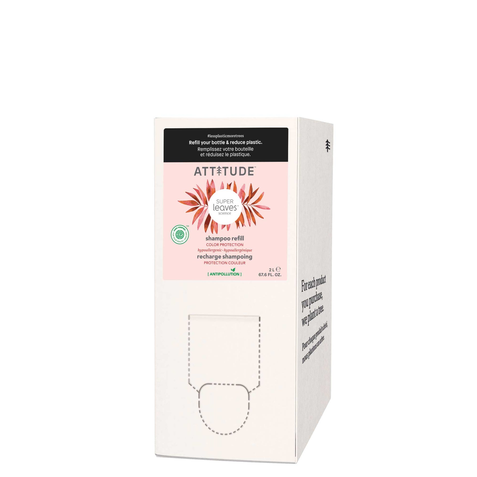 ATTITUDE Super Leaves Shampoo Color Protection Protects and adds radiance 11094_en?_main? Eco-Refill 67.6 FL. OZ.