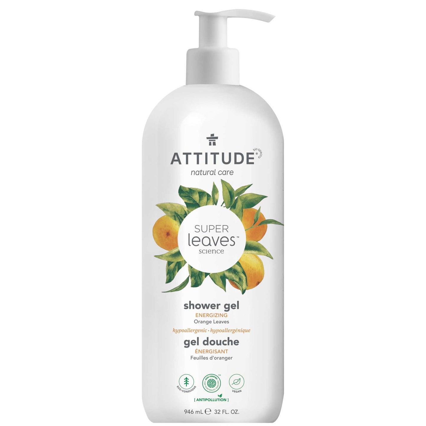 ATTITUDE Super leaves™ Shower Gel Energizing Orange Leaves 946mL _en?_main? 32 FL. OZ.