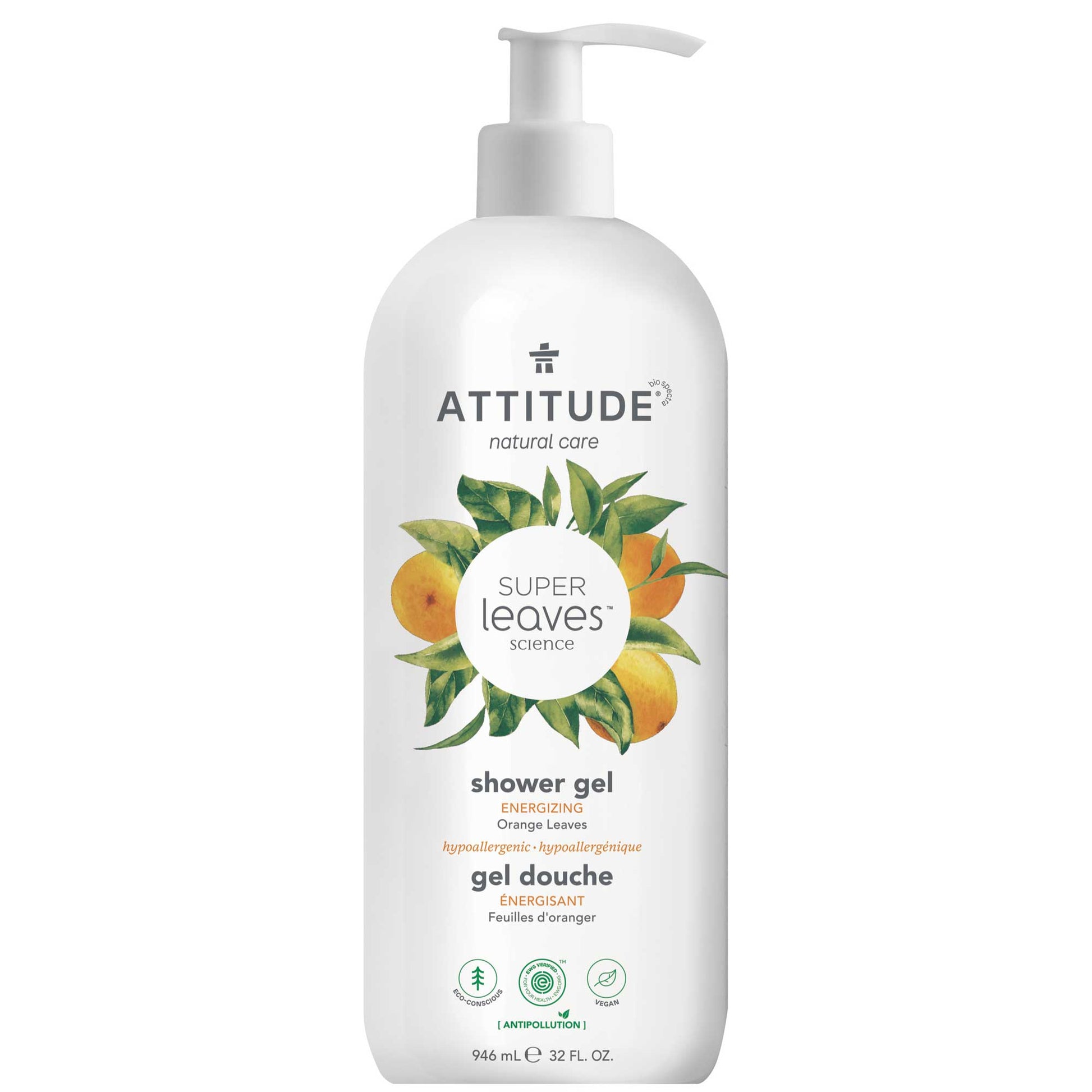 ATTITUDE Super leaves™ Shower Gel Energizing Orange Leaves 946mL _en?_main? 32 FL. OZ.