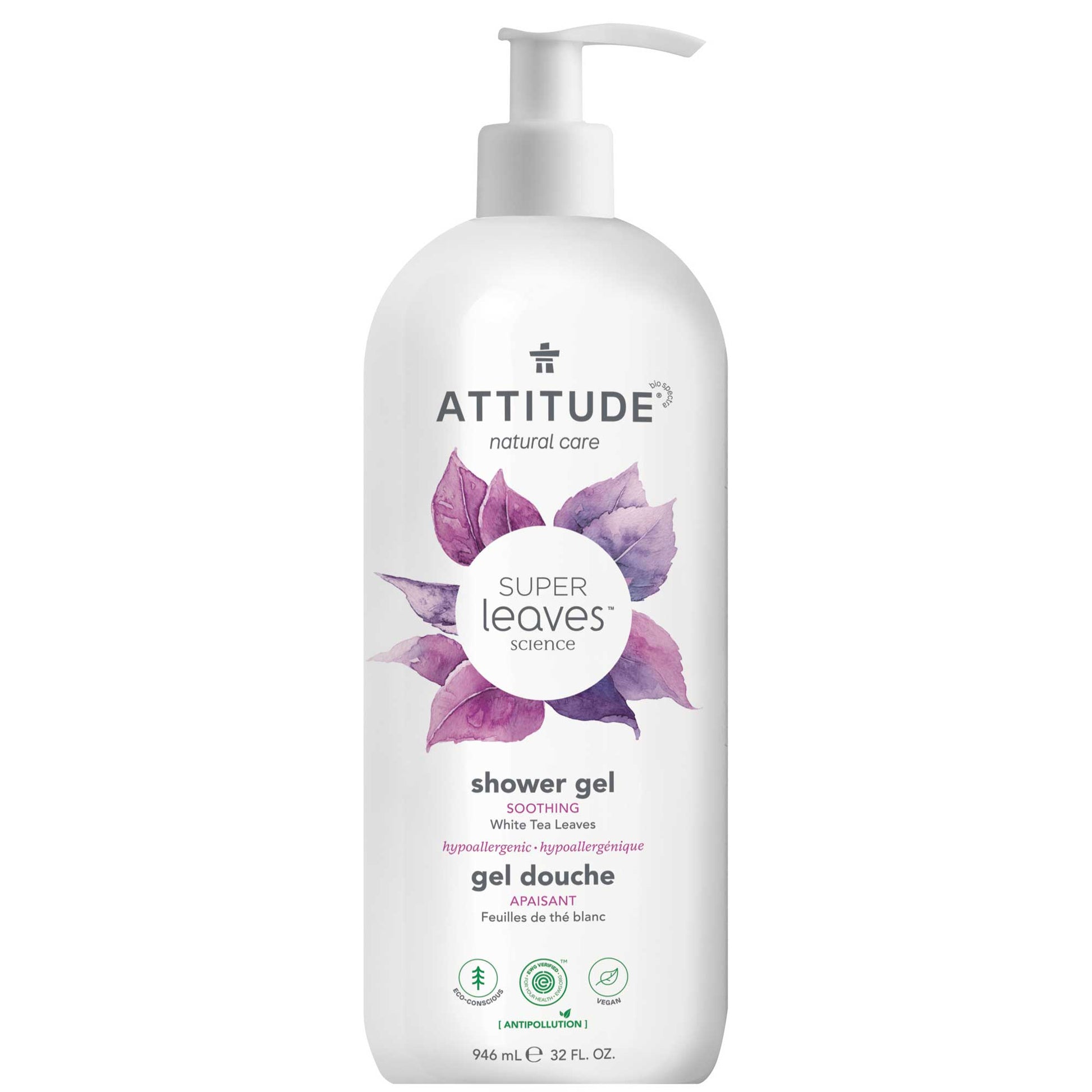 ATTITUDE  Super leaves™  Shower Gel Soothing White Tea Leaves 32 FL. OZ. 11597_en?_main?