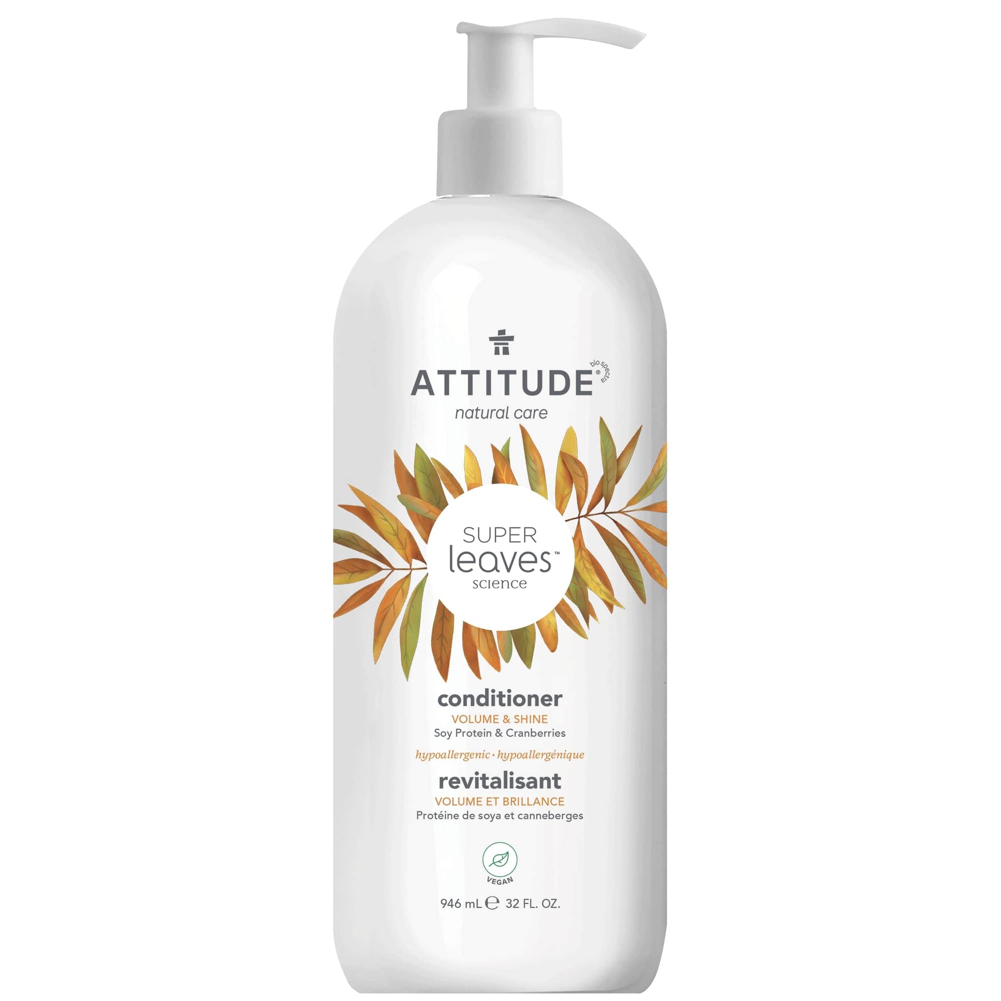 ATTITUDE Super leaves™ Conditioner Volume & Shine Amplifies hair thickness _en?_main? 32 FL. OZ.