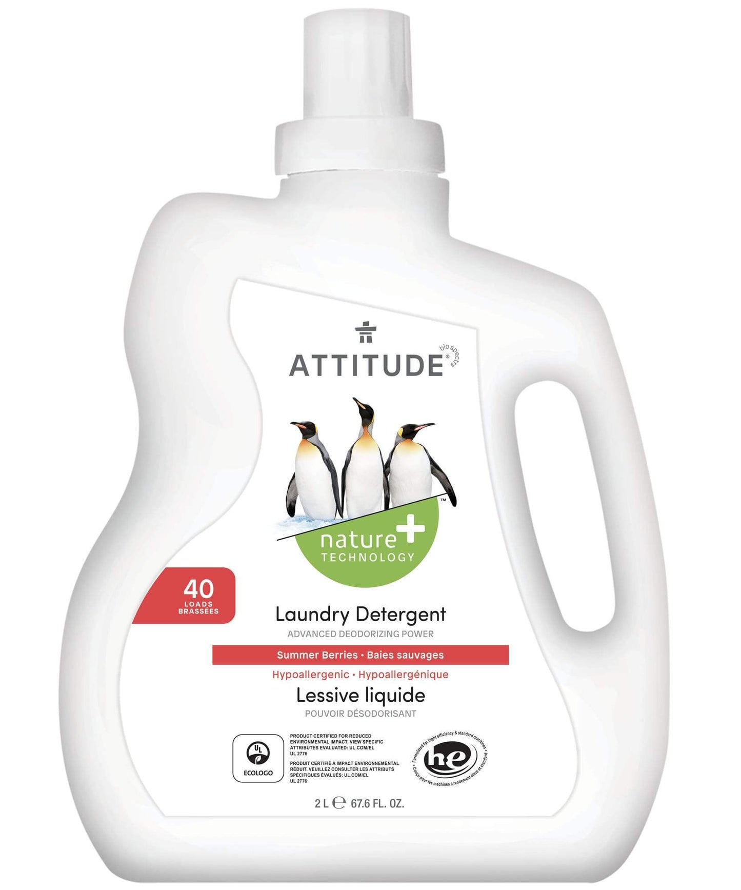 12082- ATTITUDE Nature+ Laundry Detergent _en?_main? Summer Berries / 40 loads
