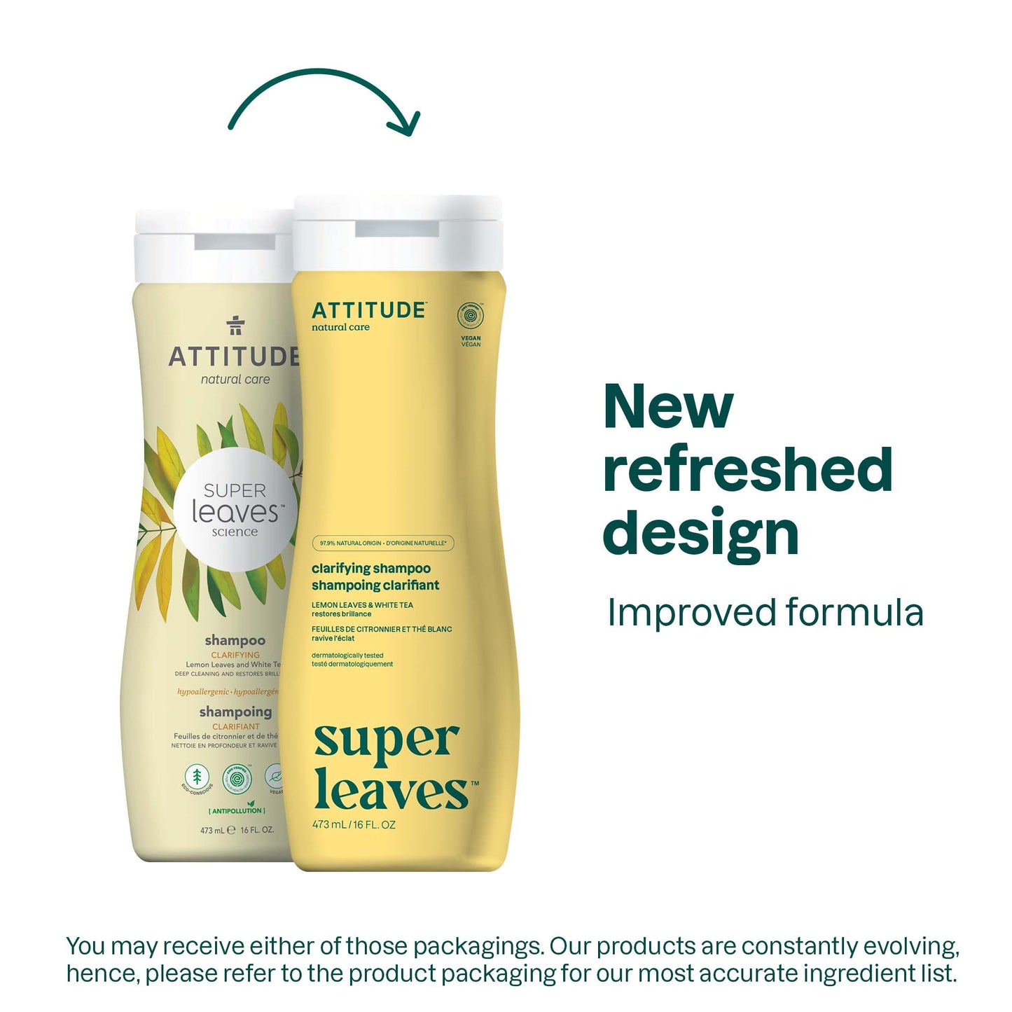 ATTITUDE Super leaves™ Shampoo Clarifying Deep cleaning and Restores brilliance 11092_en? 16 FL. OZ.