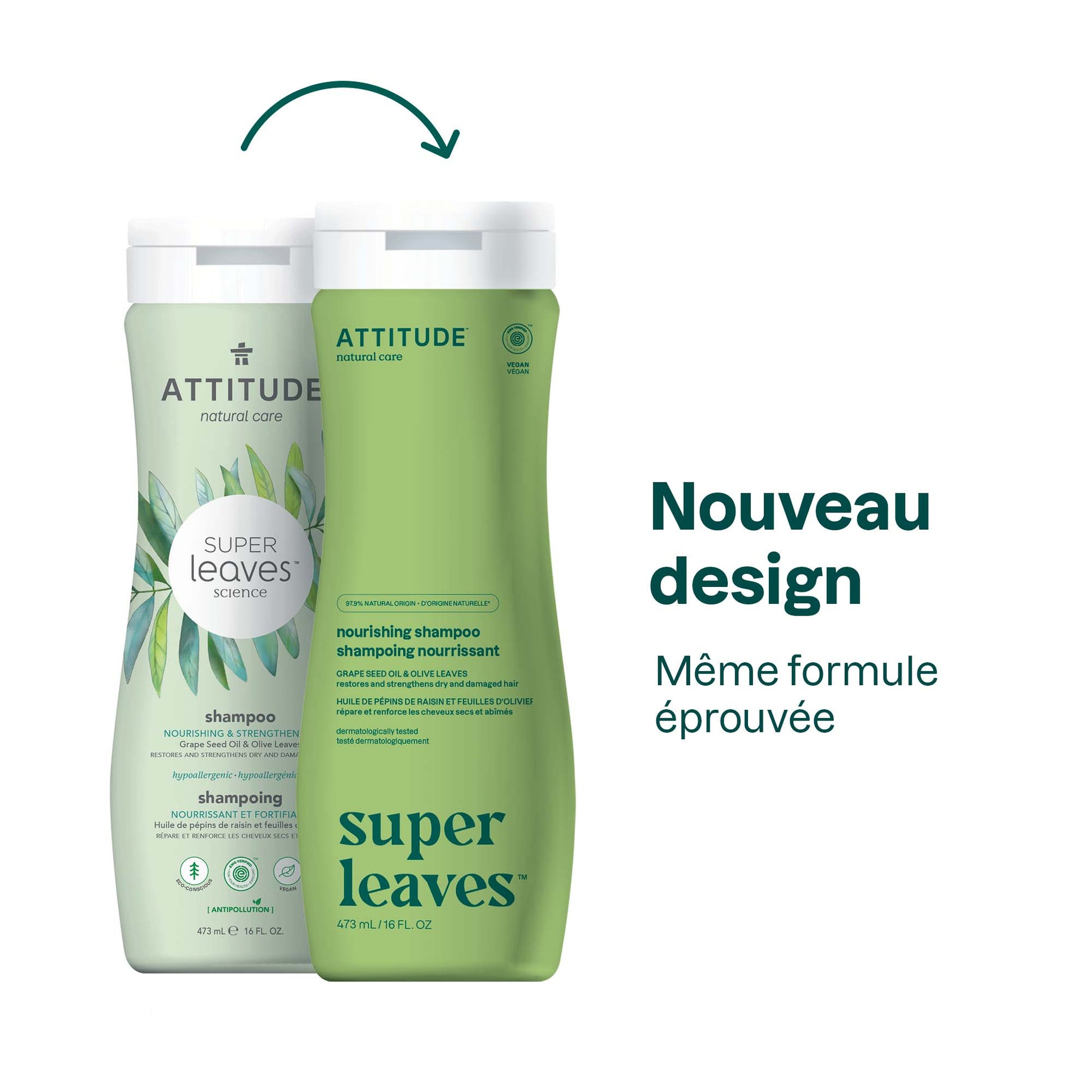ATTITUDE Super leaves™ Shampoo Nourishing & Strengthening Restores and strengthens dry and damaged hair 11093_en? 16 FL. OZ.