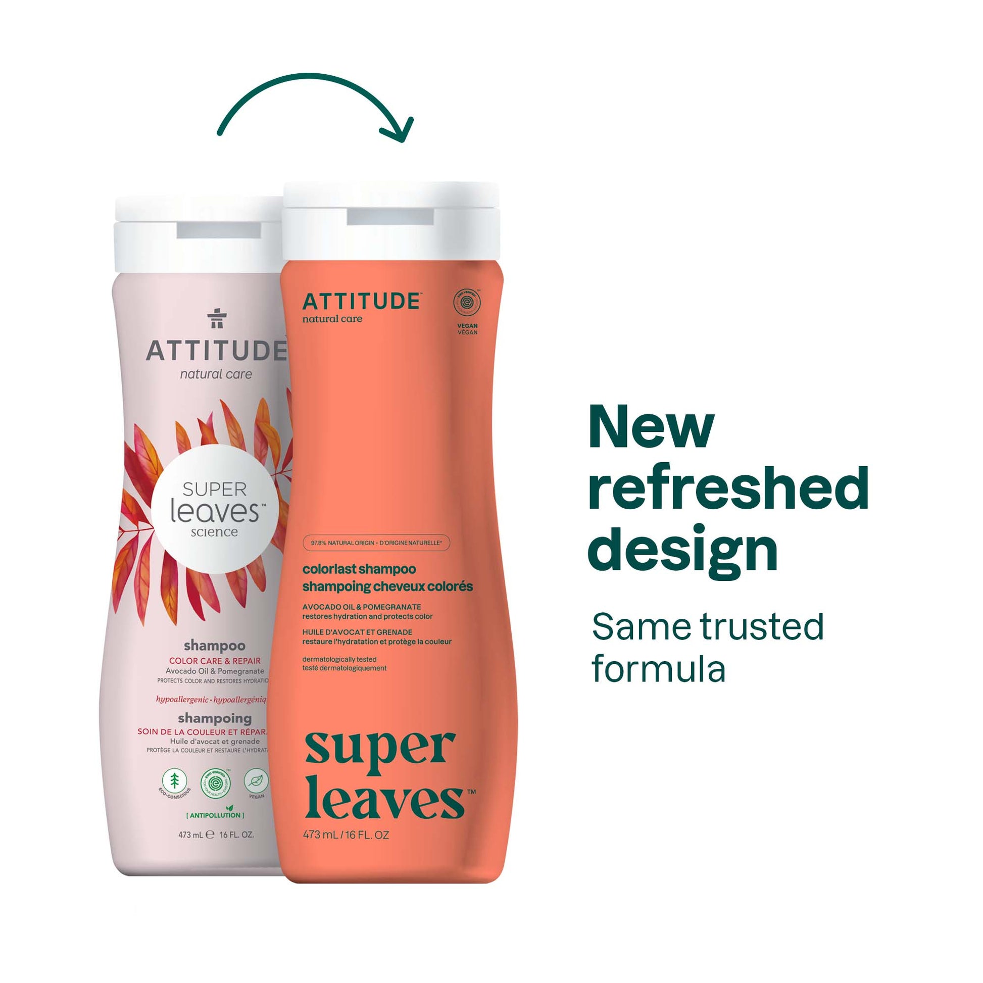 ATTITUDE Super Leaves Shampoo Color Protection Protects and adds radiance 11094_en? 16 FL. OZ.