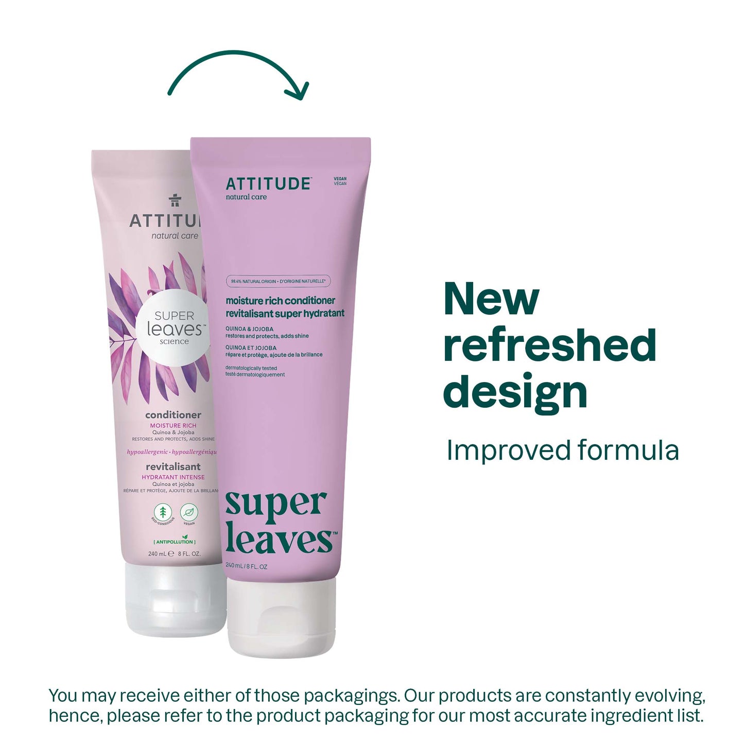 ATTITUDE Super Leaves Conditioner Moisture Rich Restores and protects 11107_en? 8.1 FL. OZ.