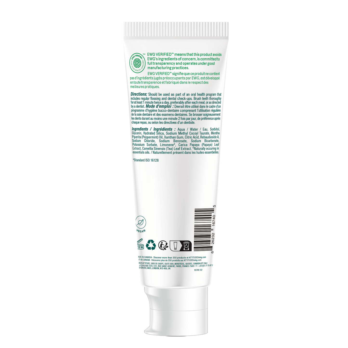 Fluoride Free Adult Toothpaste.