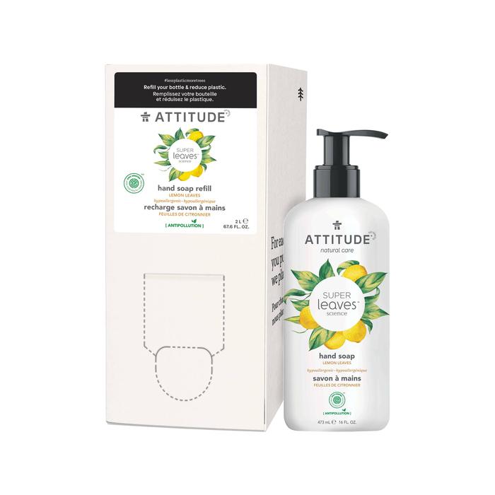 ATTITUDE Liquid Hand Soap + Bulk To Go Eco-Packaging 2L Bundle- Lemon leaves_en?_main?