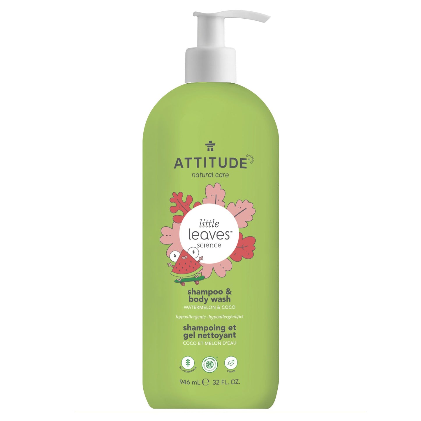 ATTITUDE little leaves™ Shampoo and Body Wash 2-in-1 for kids Watermelon and Coco - 32 FL. OZ. 11527_en?_main? Watermelon and Coco / 32 FL. OZ.