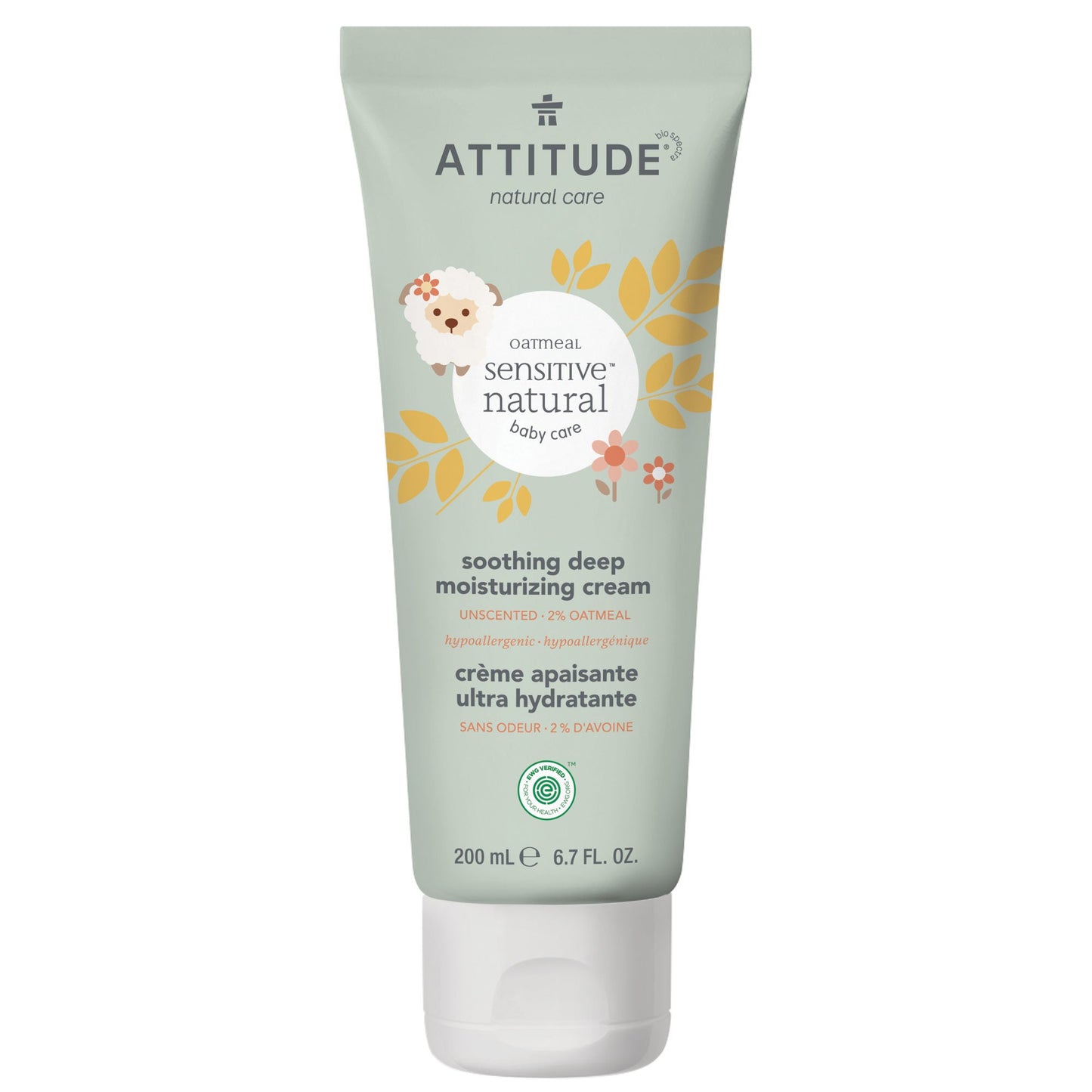 Natural Deep Moisturizing Soothing Cream ATTITUDE, Sensitive Skin Baby, Unscented 60812_en?_main?