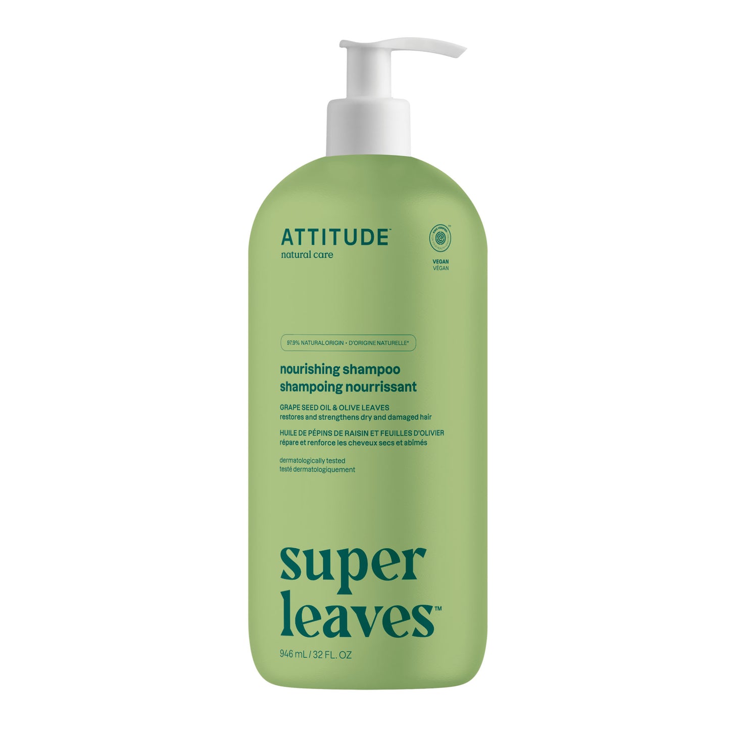 ATTITUDE Super leaves™ Shampoo Nourishing & Strengthening Restores and strengthens dry and damaged hair 11503_en?_main? 32 FL. OZ.