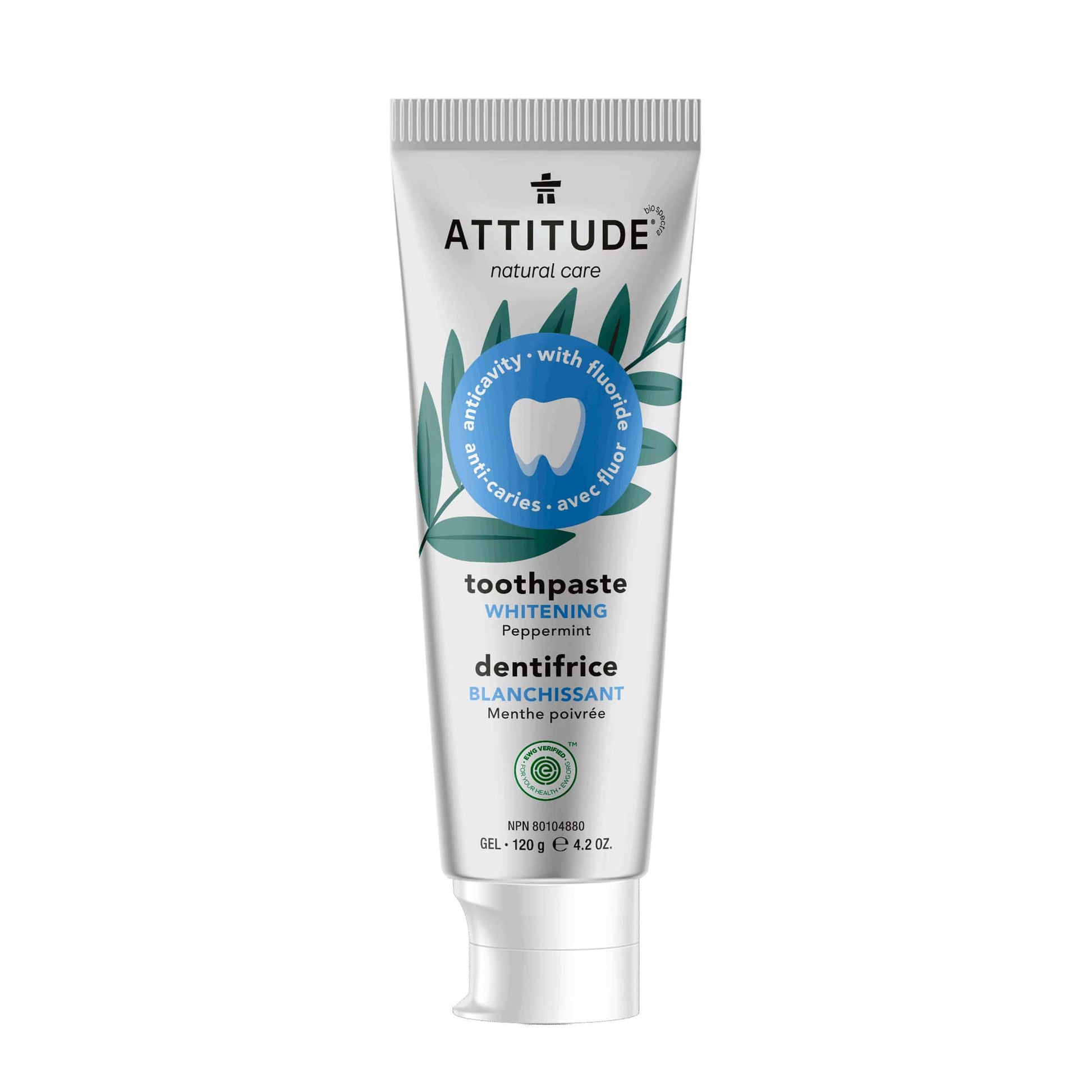 ATTITUDE Adult Toothpaste with Fluoride Whitening Peppermint_en?_main? 120g